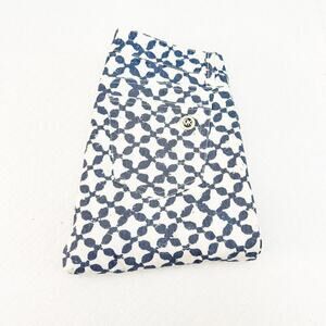 Michael Kors Skinny Jeans Cropped Blue Batik Pattened Denim Size 2